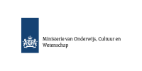 Logo van het Ministerie van Onderwijs, Cultuur en Wetenschap met rijkswapen.